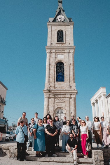 The delegation At Yaffa Clock Tower